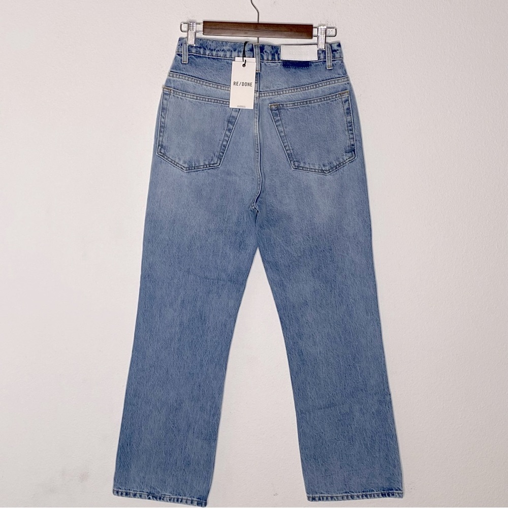 Redone Denim '70s Loose Flare Leg Jeans Indigo Stud - Picture 8 of 15